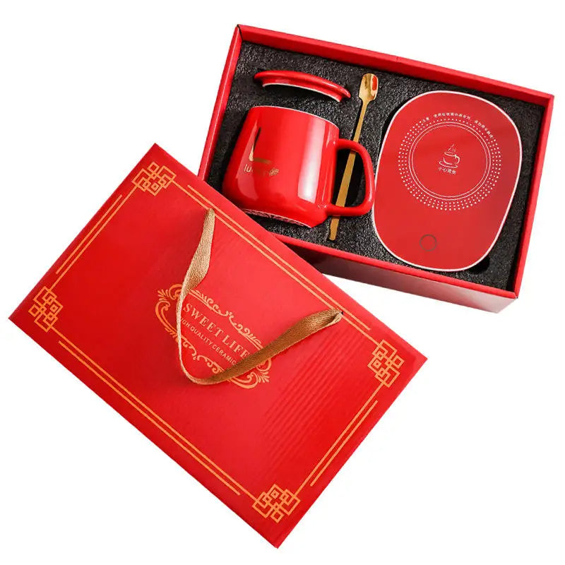 Set taza calentadora electrica con base