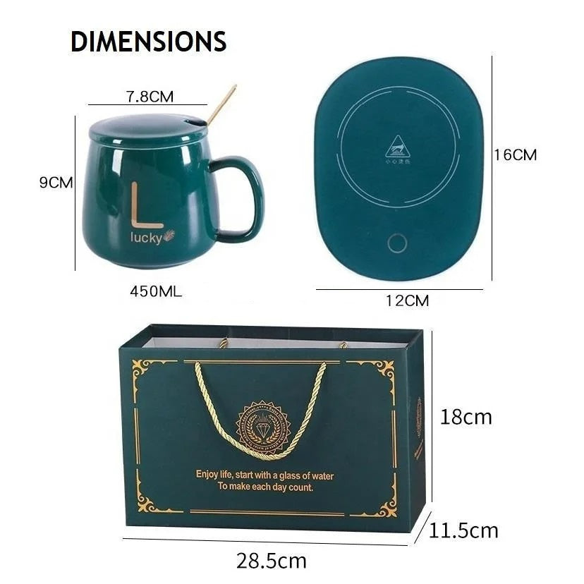Set taza calentadora electrica con base