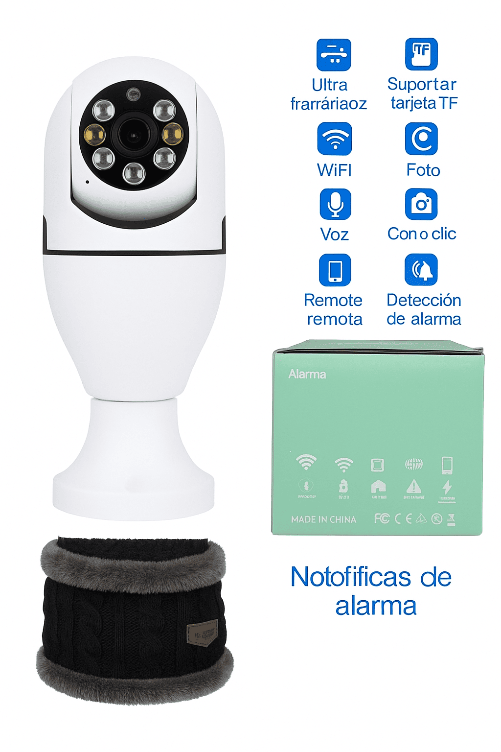 FOCO CÁMARA HD GIRATORIO 360°