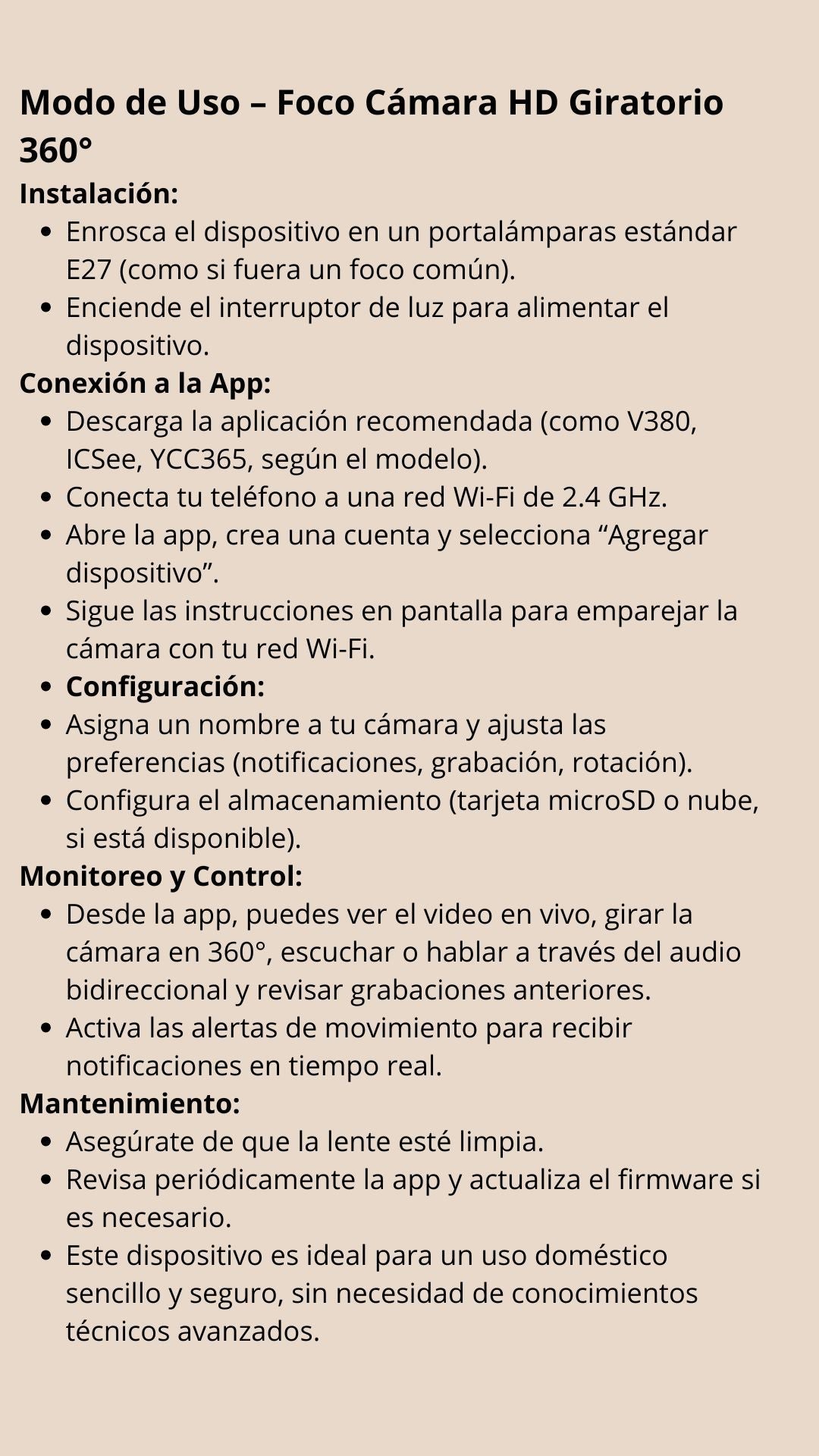 FOCO CÁMARA HD GIRATORIO 360°